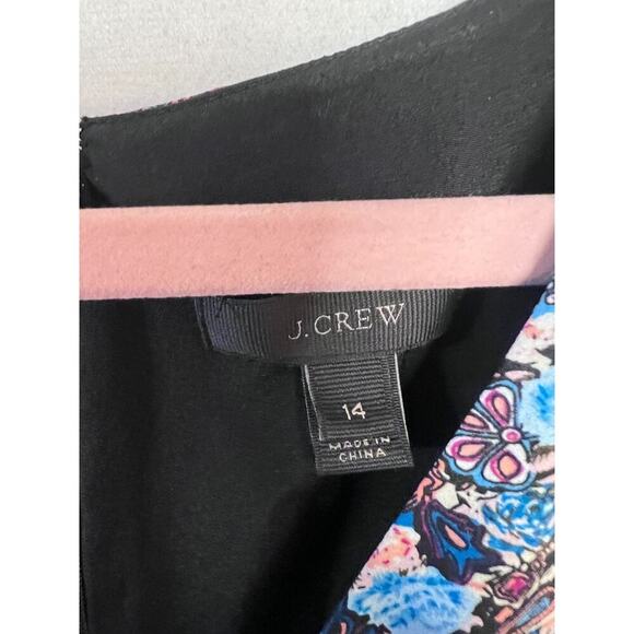 J. Crew Dress Size 14 Dress Long Sleeves Ruffled Waist Multicolor - Picture 5 of 6